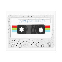 Retro 80s funky cassette tape gallery wrapped canvas