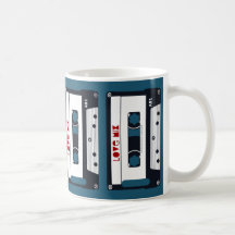 RETRO 80'S "LOVE MIX" TAPE Valentine Coffee Mug