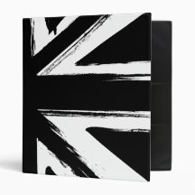 Retro abstract black union jack design 3 ring binders