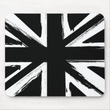 Retro abstract black union jack design mouse pads