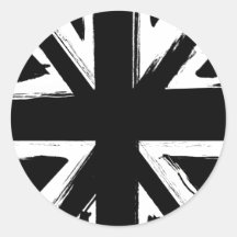 Retro abstract black union jack design sticker