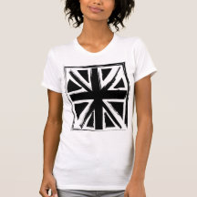 Retro abstract black union jack design tee shirt
