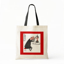 RETRO ABSTRACT CONTACTS & EYEWEAR GLASSES TOTE BAG