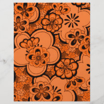 Retro Abstract Flowers Tangerine Orange Flyer