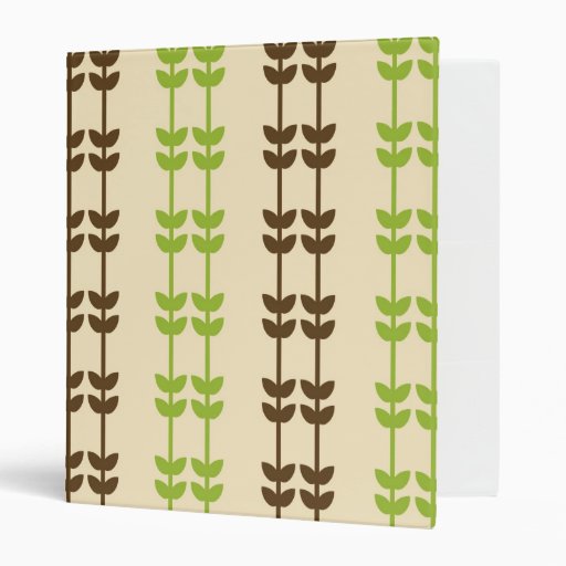 Retro Abstract Leaves Nature Themed Binder