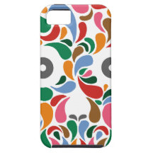 Retro / Abstract paisley colour drop skull