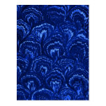 Retro Abstract Swirls Sapphire Blue Postcard