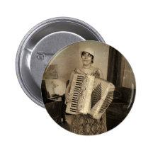 Retro Accordion Girl Pinback Buttons