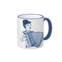 Retro Accordion Lady Coffee Mugs