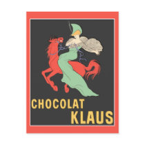 Retro ad Chocolat Klaus (red border) Postcard