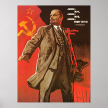 Rétro affiche de Lénine de la révolution russe