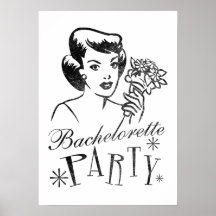 Rétro affiche de partie de Bachelorette
