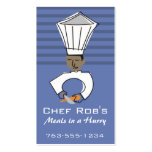 Retro African America chef chopping carrot Business Card Templates