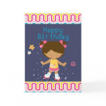 Retro African American Roller Skating Birthday Greeting Cards