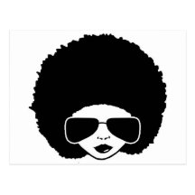 retro Afro girl Post Card