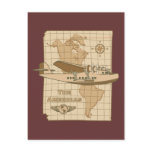 Retro Airplane Post Card