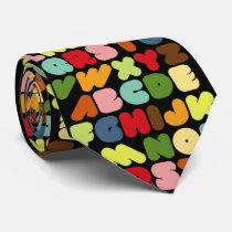 Retro Alphabet Letters A to Z Teacher tie