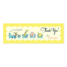 Retro Animal Train Favour Tag Business Cards