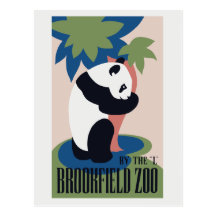 Rétro annonce de panda de zoo de Brookfield Carte Postale