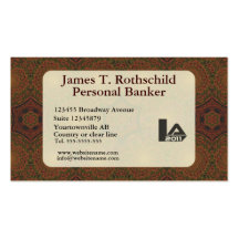 Retro antique dark brown art deco business card template