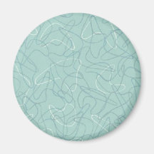 Retro Aqua Boomerang Refrigerator Magnet