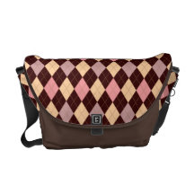 Retro Argyle Trendy Soft Rose Blush Commuter Bag