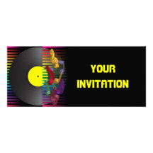 Rétro arrière - plan de partie invitations personnalisées