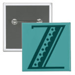 Retro art deco Mexican style letter monogram Z Pinback Button
