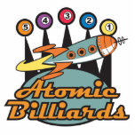 retro atomic billiards sign photo sculptures