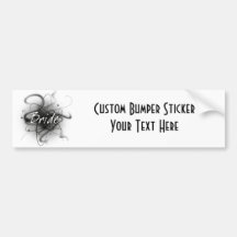 Retro Atomic Bride - Black & White Bumper Sticker