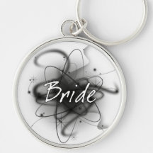 Retro Atomic Bride - Black & White Key Chains