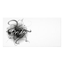 Retro Atomic Bride - Black & White Photo Card