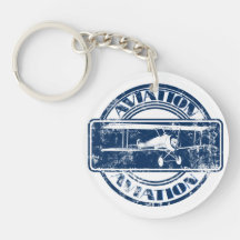 Retro Aviation Art Acrylic Keychain