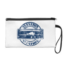 Retro Aviation Art Wristlet Purses