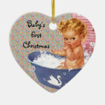 Retro Babys First Christmas Ornament