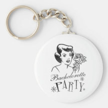 Retro Bachelorette Party Keychain