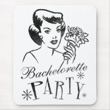Retro Bachelorette Party Mousepad
