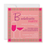 Retro Bachelorette Party Pink Cocktails Invitation