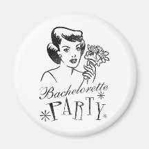 Retro Bachelorette Party Refrigerator Magnets