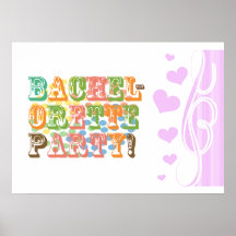 retro bachelorette party wedding bridal shower poster