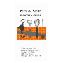 Retro Baking Kitchen Utensils for Cook Chef Business Card Template
