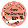 Retro baking utensils from my kitchen bakery stick round sticker