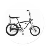 Retro Banana Seat Bike Round Sticker