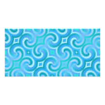 Retro Baroque Damask Pattern Photo Card