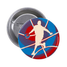 Retro Basketball & Player Pinback Buttons