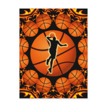 RETRO BASKETBALL PLAYER POST CARD