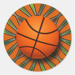 RETRO BASKETBALL ROUND STICKER