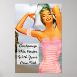 Retro Beach Pin Up Girl posters