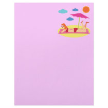 Retro Beach Pinup Girl Customized Letterhead