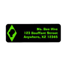 Retro BeeHive Cameo Diamond Return Address Label